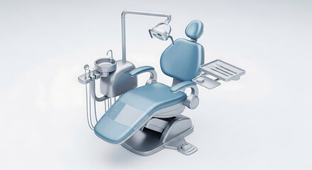 Contemporary dental examination chair and integrated professional equipment, providing optimal patient comfort for efficient oral healthcare in a modern clinic