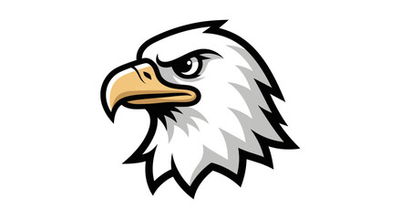 Detailed Illustration of an Eagle Head with Focused Expression.