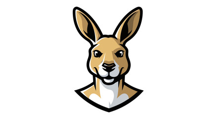 Fototapeta premium Detailed Kangaroo Head Mascot Illustration with Focused Gaze.