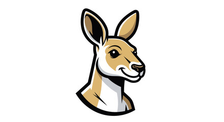 Detailed Kangaroo Head Illustration with Gentle Smile and Warm Tones.