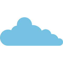 Simple Light Blue Cloud Graphic Isolated on White Background Clean Weather Icon Design
