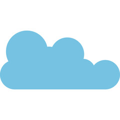 Simple Light Blue Cloud Shape Icon Vector Art Isolated On Transparent Background No Branding No Text