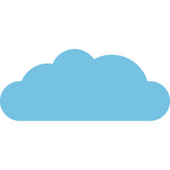 Simple Light Blue Cloud Shape Against a White Background Minimalist Graphic Element Clean Design