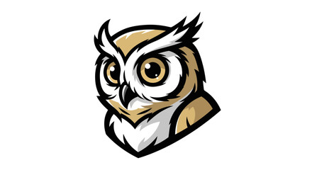 Detailed Owl Head Illustration with Sharp Features and Intense Gaze.