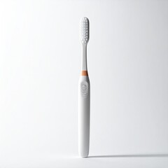 Modern, white toothbrush with subtle orange accents