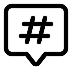 Chat Hastag Line Icon Vector, Modern Outline Communication and Messaging Design for Chat and Call Concept