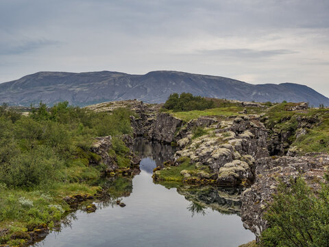 Flosagja canyon and river in Iceland