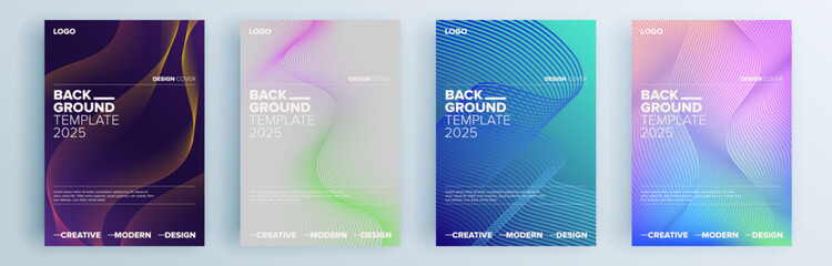 Modern abstract covers set, minimal covers design. Colorful geometric background, vector illustration.

