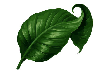 Leaf reflections tropical vector light illustration dark form hues curled realistic