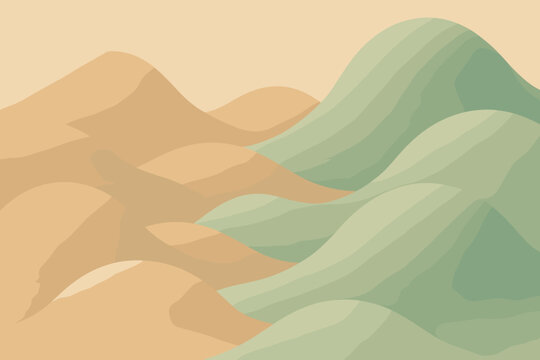 Hillscape serene illustration composition diffused lighting other clay calm beige tactile smooth