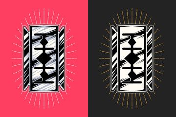 Barber Razor Blade Vector illustration. Barber Knife Vintage Design. Razor Blade Illustration Suitable for Barber Logo, Icon, Symbol