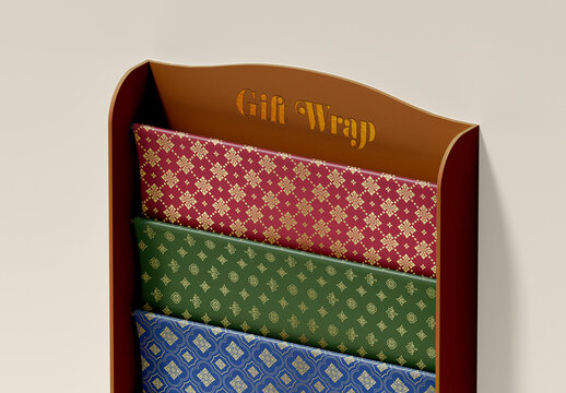 Gift Wrap Paper Display Mockup