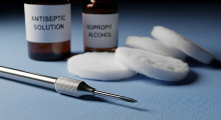 Sterile Medical Tools and Disinfectants for Wound Care