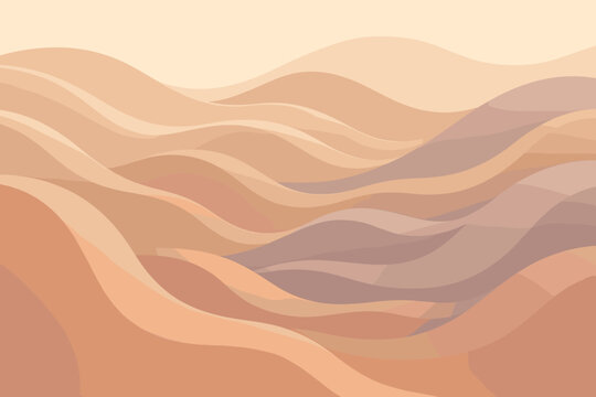 Landscape curvature rhythmic curveswell simple calm soft evoking arranged vector harmony illustration