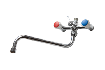 Old water faucet isolated on transparent background