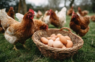 hens with organic eggs
