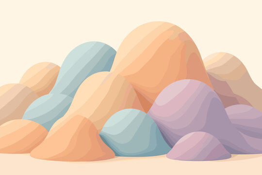 Comfort illustration rise evoking soft clay abstract mounds pastel modern like vector
