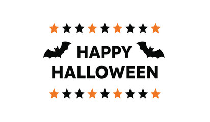 Obraz premium Happy halloween spooky bat and star decorations festive holiday greeting design element for celebrations isolated on white background