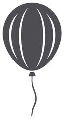 Obraz premium Simple gray balloon icon with string for party and celebration decoration glyph illustration