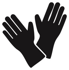 Obraz premium Black Protective Gloves Icon Illustration - Worker Safety and Cleanliness Equipment