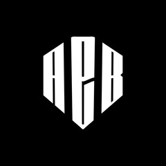 A bold white three-letter a black hexagonal monogram logo design