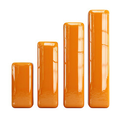 Orange gradient bars, increasing height on black