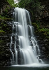 Fototapeta premium A large waterfall in the middle of a forest