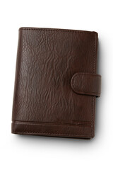 Leather wallet isolated on transparent background
