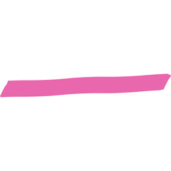 A Straight Pink Ribbon Shape Isolated on a White Background Representing Awareness or a Decorative Element for Design Projects or Special Events