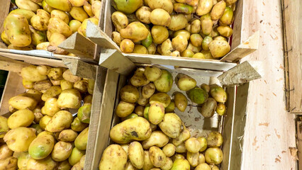 Rustic wooden crates brimming with freshly unearthed potatoes, celebrating humble harvests and National Potato Days root-loving festivities