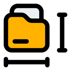 Folder Filled Line Icon Vector, Bold Outline UI and User Interface Symbol for Web and Mobile App Design Concept