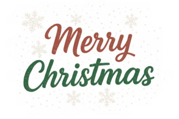 Merry christmas glitter script text on transparent background wishing happy holiday season
