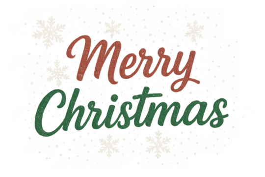 Merry christmas glitter script text on transparent background wishing happy holiday season