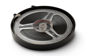 Magnetic tape reel isolated on transparent background