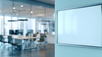 Fototapeta premium Whiteboard clarity and glass geometry evoke ritual and editorial depth in workspace storytelling. Monitor layout and lighting rhythm highlight readiness, focus, and visual transparency.