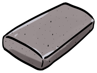 板こんにゃくのイラスト （筆タッチ・黒） シンプル /  Konnyaku (Japanese Yam Cake)