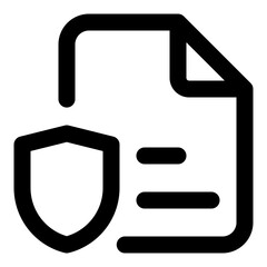 Obraz premium File Shield Line Icon Vector, Modern Outline Document and File Symbol for Office and Folder Management Concept