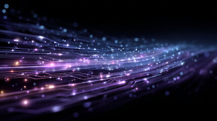 Obraz premium Futuristic Technology Background with Glowing Data Lines and Digital Light Flow