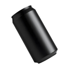 A crisp and refreshing black aluminum soda can mockup, a vibrant blank template for beverage design isolated on a white background