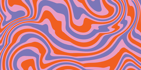 Art & IllustratioGrioovy psychedelic wave background for banner design. Retro 60s 70s psychedelic pattern. Modern wave retro abstract design. Rainbow 60s, 70s, hippie vectorn