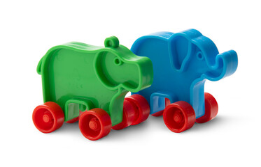 Fototapeta premium Children's toy elephant isolated on transparent background