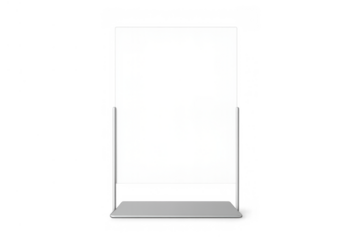 Empty banner display board mockup for marketing and promotion. White stand template on a transparent background