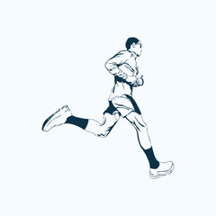 Naklejka premium Ultra Trail running logo vector illustration on white background