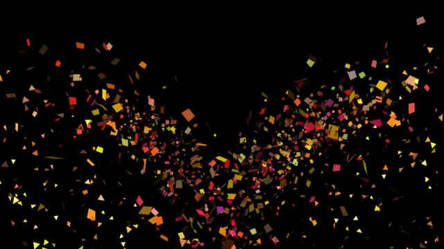 Alpha Channel Confetti Explosion Blast Overlay Element.
