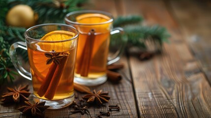 Holiday Glass Pyramid with Spiced Red Drink and Citrus Accents