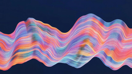 Abstract background with wavy texture of multicolored lines