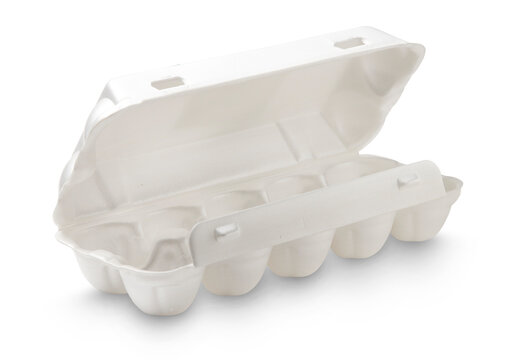Empty foam egg carton isolated on transparent background