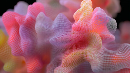 Close-up of abstract mesh texture, abstract shape similar to coral