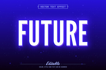 Future Technology Text Effect with Neon Glow and Futuristic Style