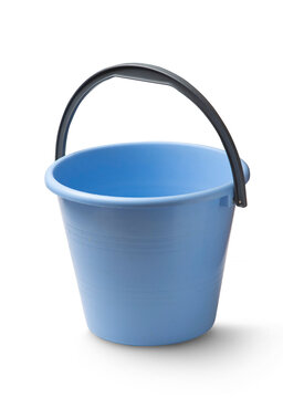 Empty plastic bucket isolated on transparent background